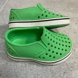 Native Miles shoes, lime green